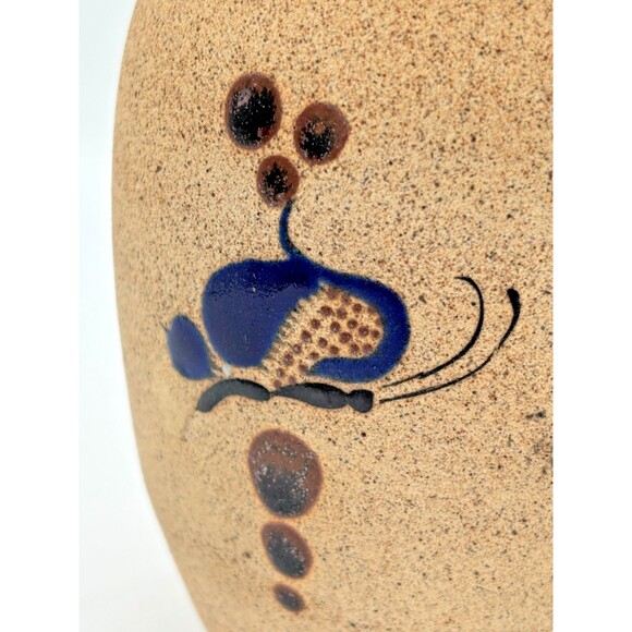 Netzi Tonala Pottery Burnished Clay Vase Hand-Painted‎ Bird Floral Motif Signed - Picture 13 of 16